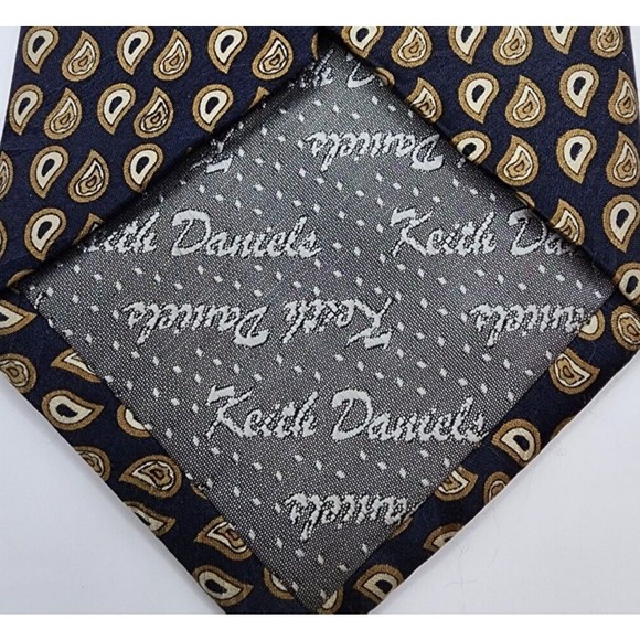 Keith Daniels Classic Apron Style 100% Silk Necktie - Picture 4 of 5